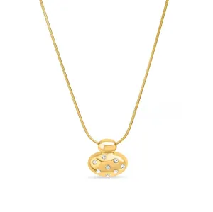 Imperial Diamond Pendant Necklace Gold Plated, Waterproof and Anti-Tarnish