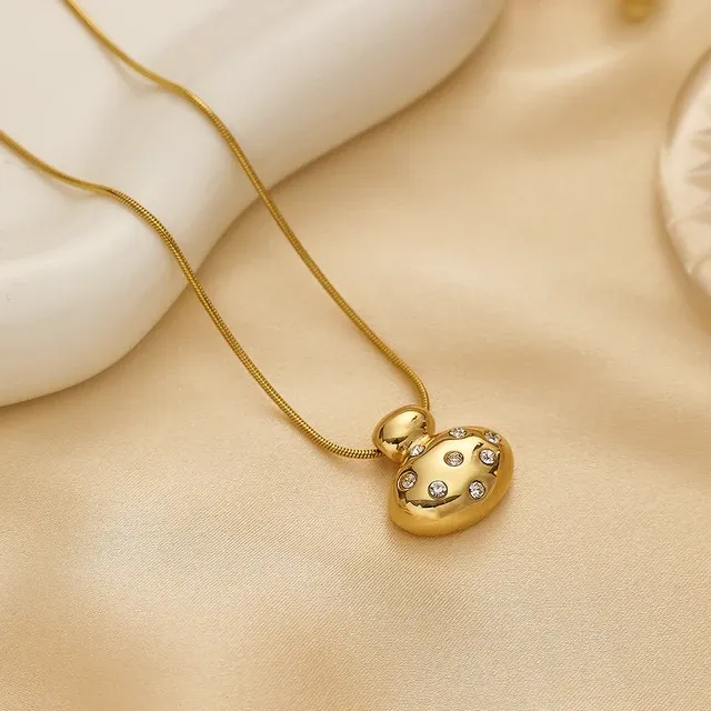 Imperial Diamond Pendant Necklace Gold Plated, Waterproof and Anti-Tarnish