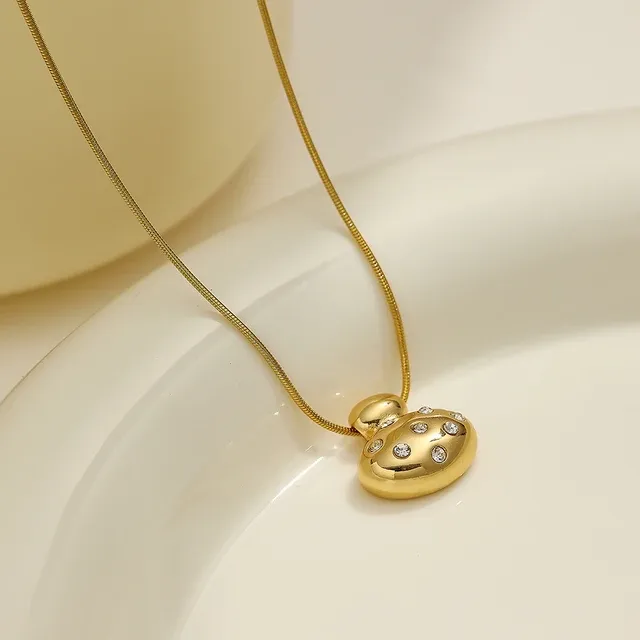 Imperial Diamond Pendant Necklace Gold Plated, Waterproof and Anti-Tarnish
