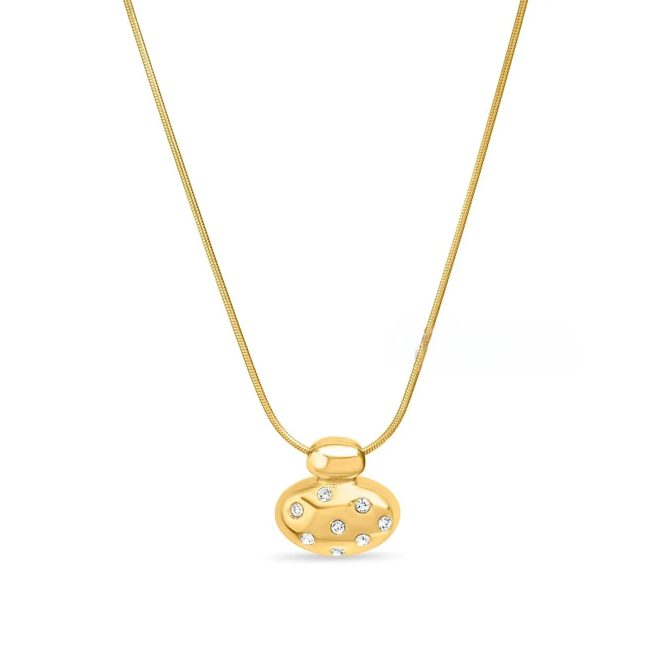 Imperial Diamond Pendant Necklace Gold Plated, Waterproof and Anti-Tarnish