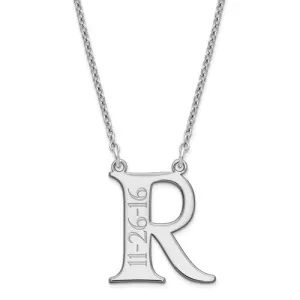 Initial and Engraved Date Necklace