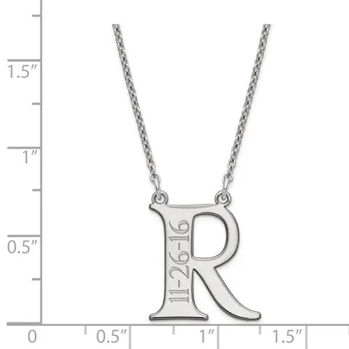 Initial and Engraved Date Necklace