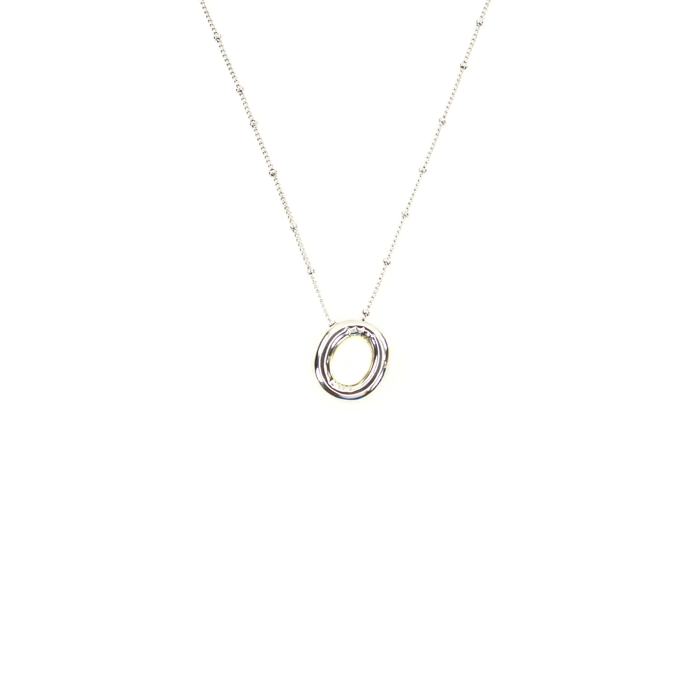 Initial Balloon Bubble Silver Necklace: A