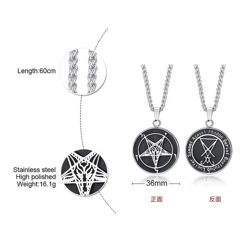 Inverted Baphomet Satanic Pentagram Sigil
