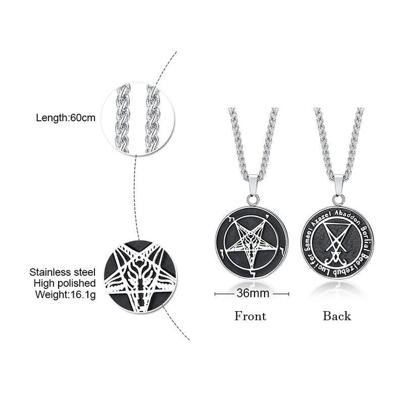 Inverted Baphomet Satanic Pentagram Sigil