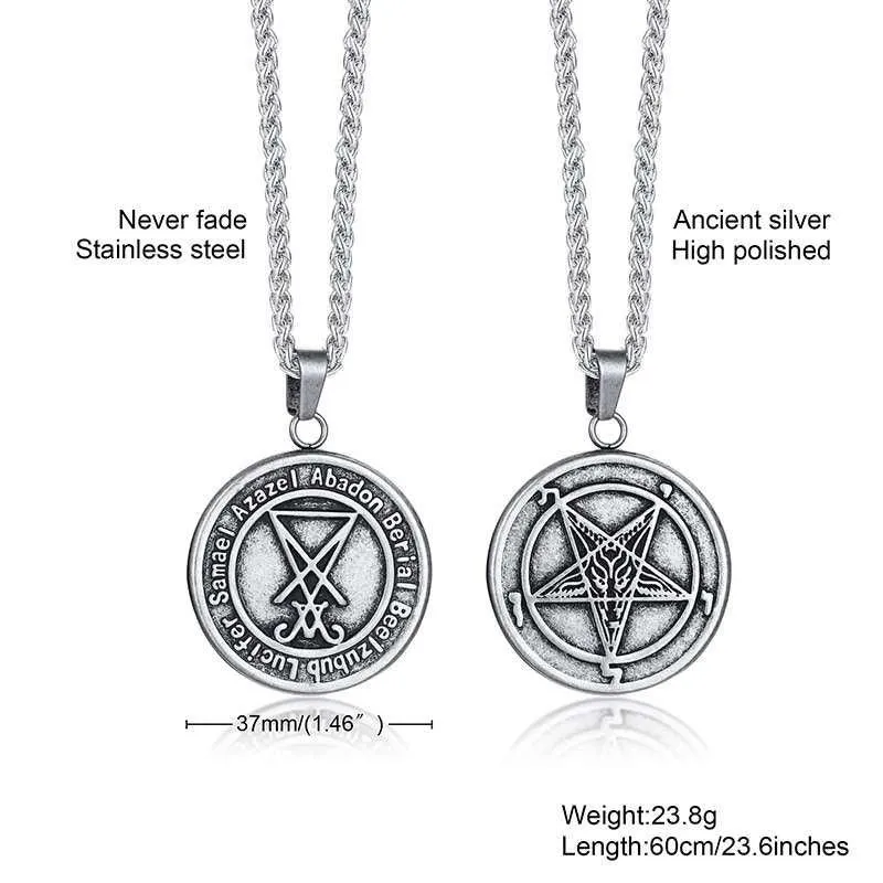 Inverted Baphomet Satanic Pentagram Sigil