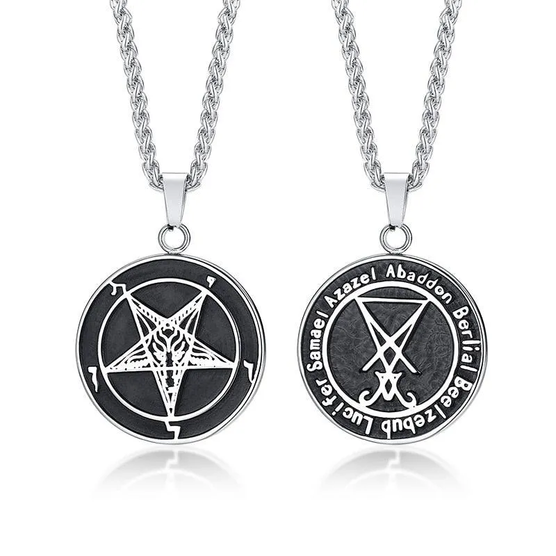 Inverted Baphomet Satanic Pentagram Sigil