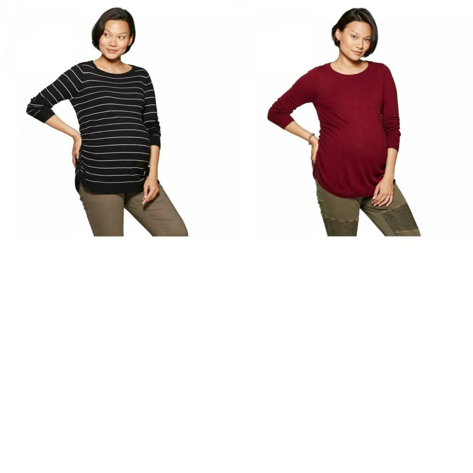 Isabel Maternity by Ingrid & Isabel Essential Side Shirred Pullover Sweater
