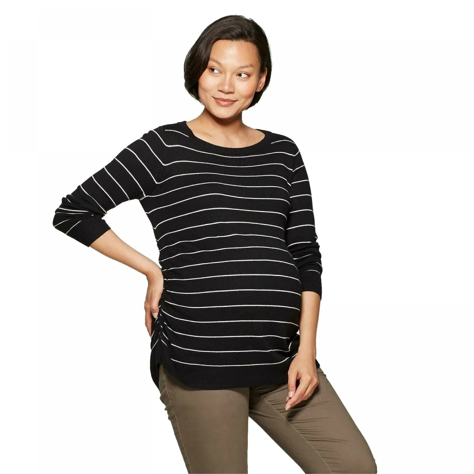 Isabel Maternity by Ingrid & Isabel Essential Side Shirred Pullover Sweater