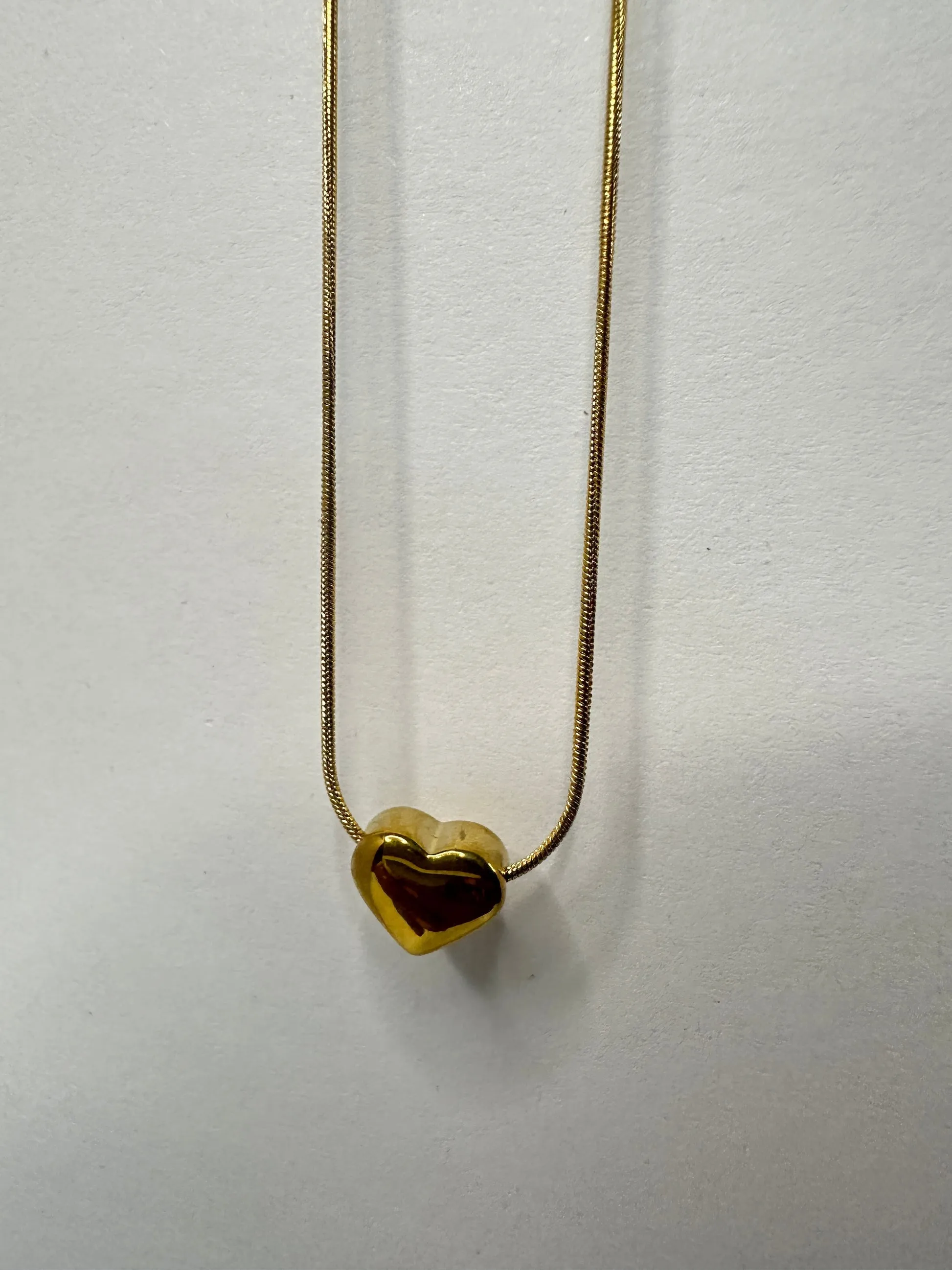 Jade Heart Necklace Gold Plated, Waterproof and Anti-Tarnish