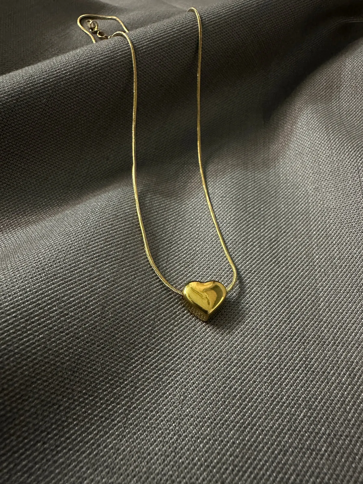 Jade Heart Necklace Gold Plated, Waterproof and Anti-Tarnish
