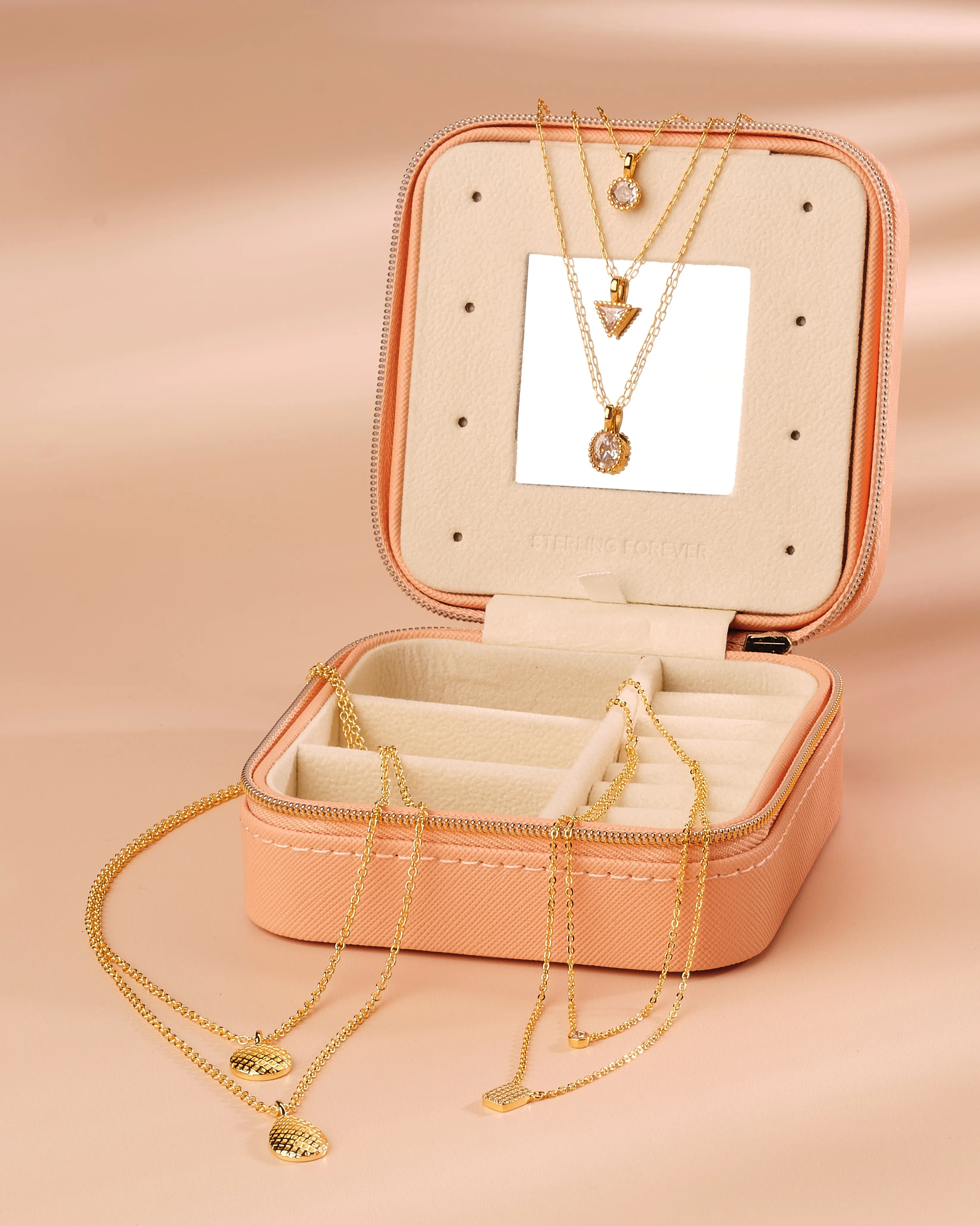 Jewelry Case & Layering Necklace Bundle