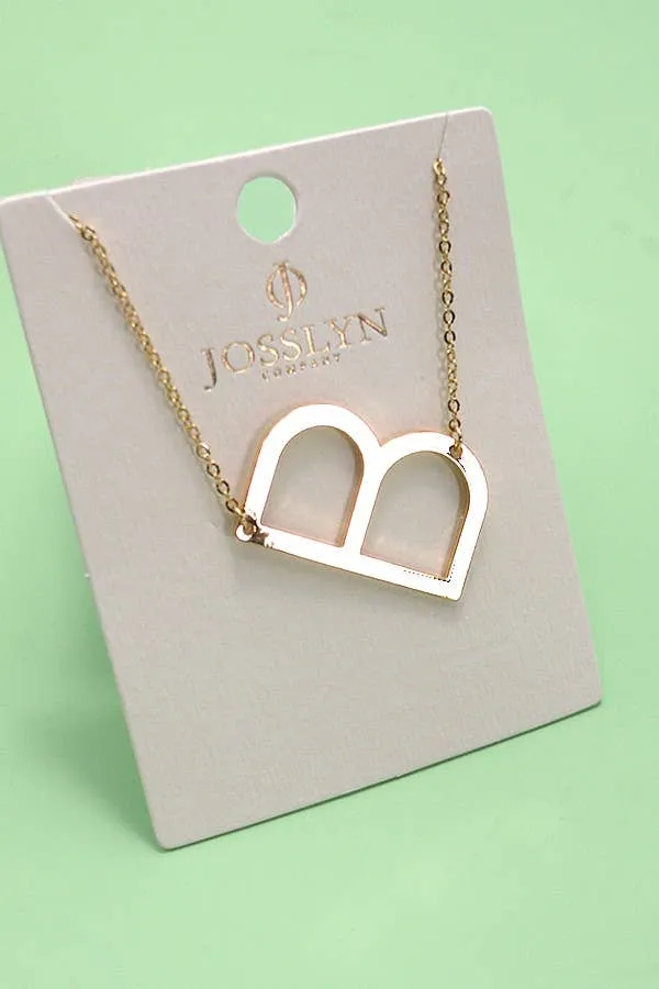 JOSSLYN by Wall to Wall - PERSONALIZED LARGE SIDEWAY INITIAL NECKLACE | 80N4