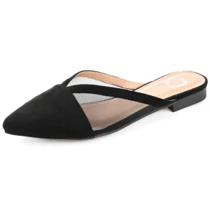 Journee Womens Reeo Slip On Pointed Toe Mules Flats
