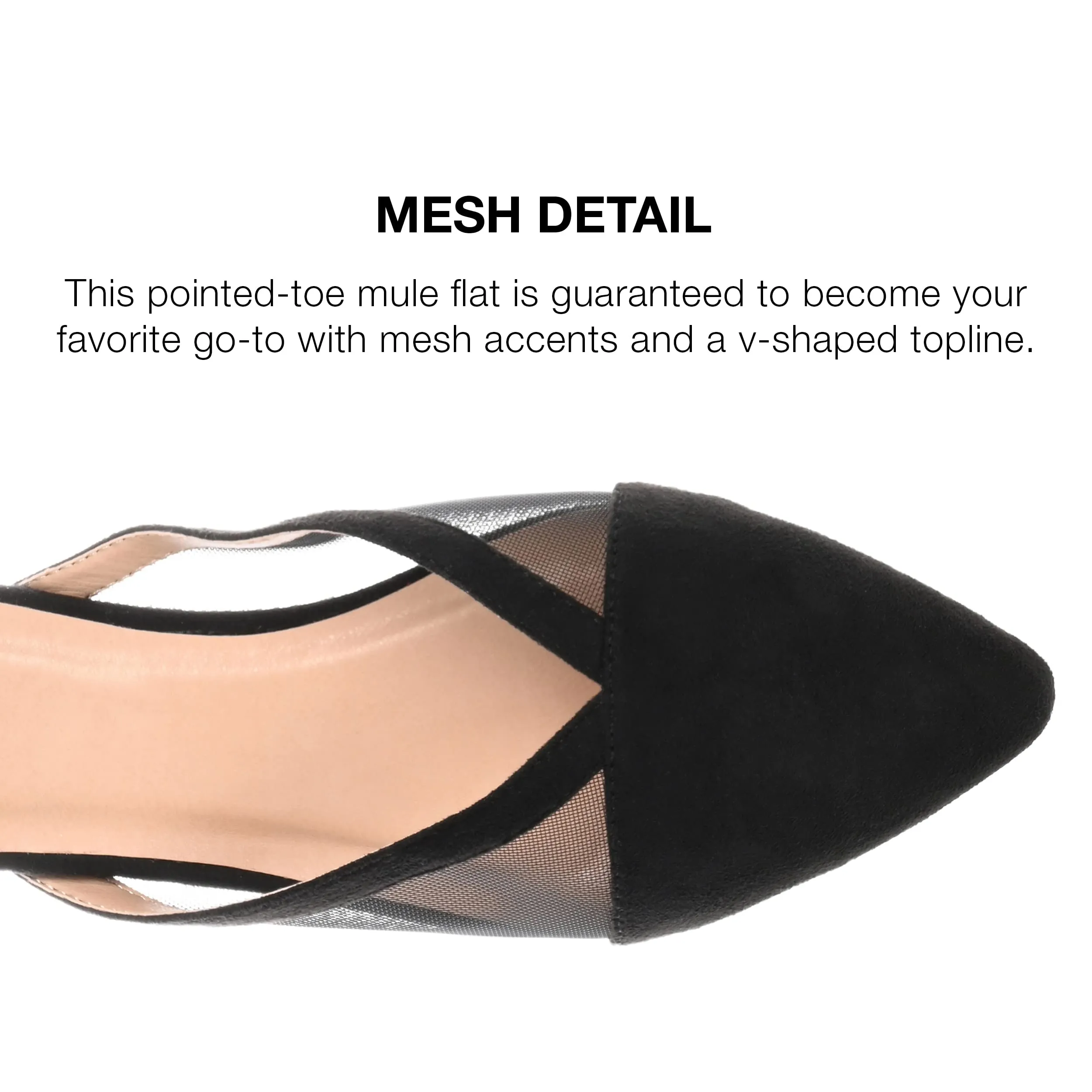 Journee Womens Reeo Slip On Pointed Toe Mules Flats
