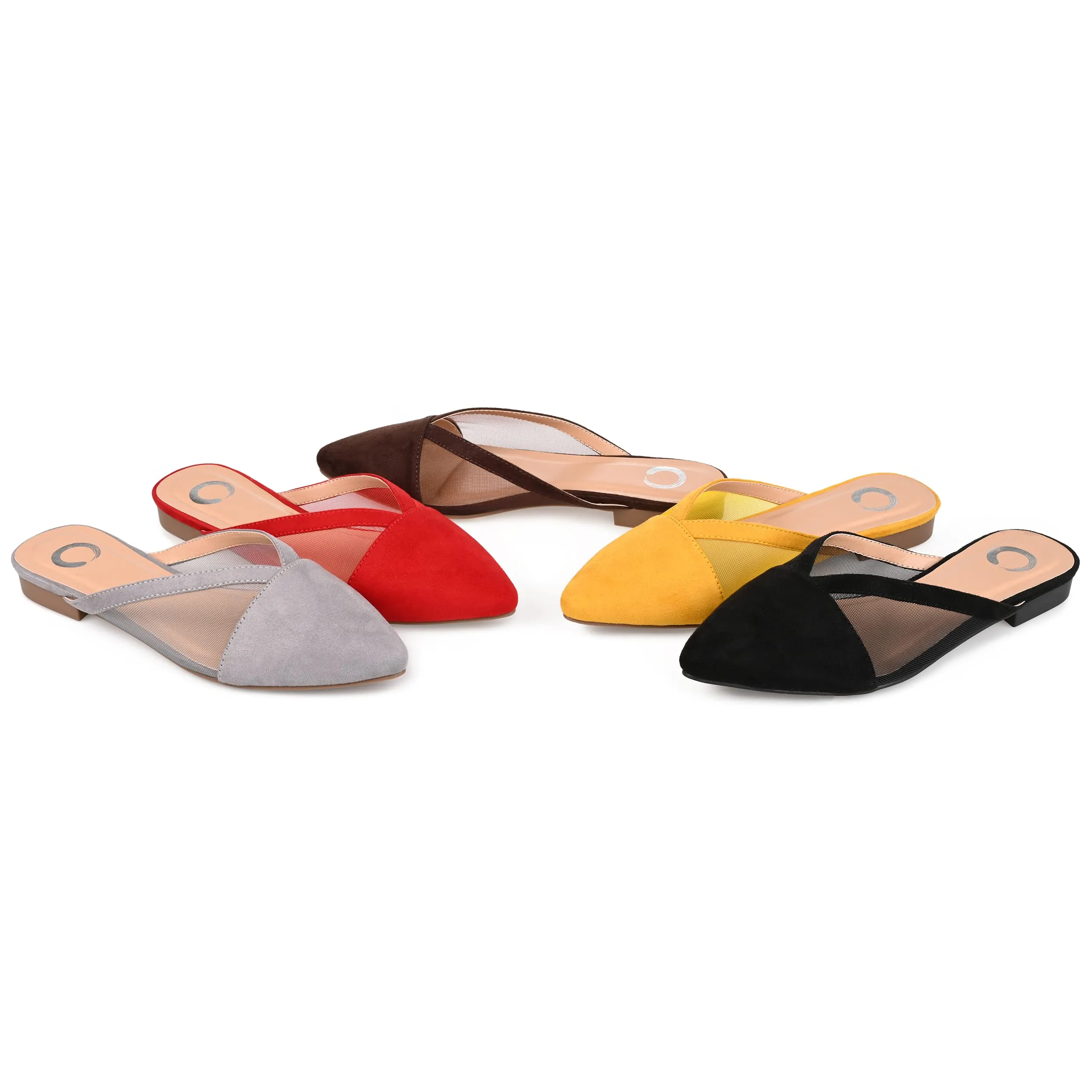 Journee Womens Reeo Slip On Pointed Toe Mules Flats