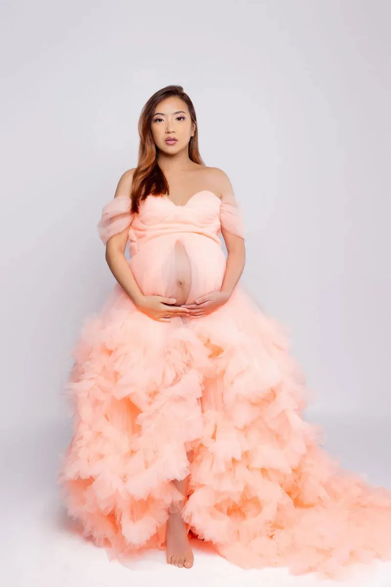 Kate Fantasy Pink Lace Maternity Photoshoot Dress