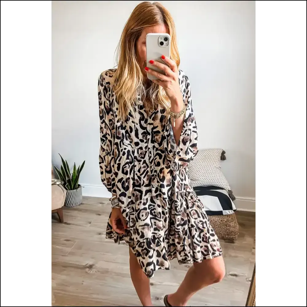 Khaki Leopard Mini Dress: Dangerously Chic! 🐆 Needful Things