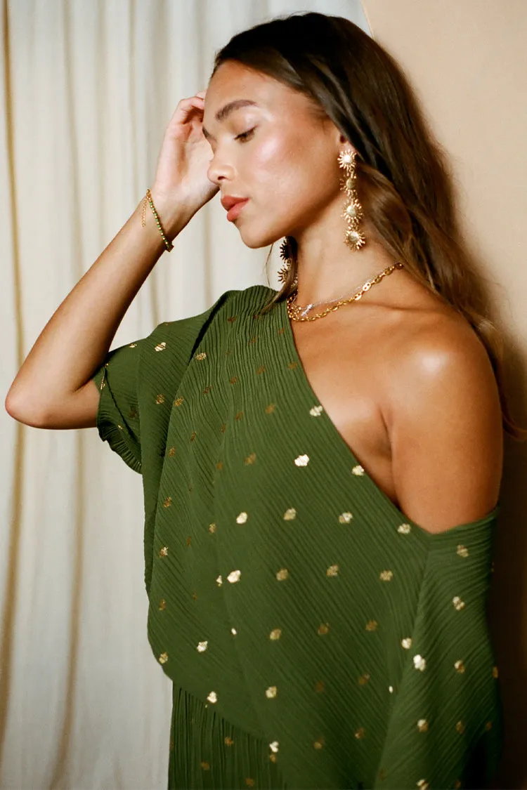 Khaki Plisse Tilly Dress