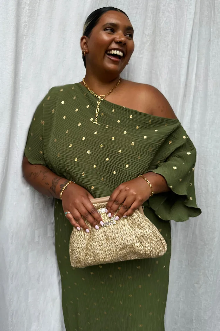 Khaki Plisse Tilly Dress