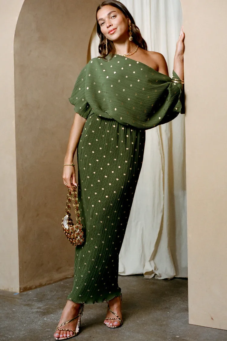 Khaki Plisse Tilly Dress