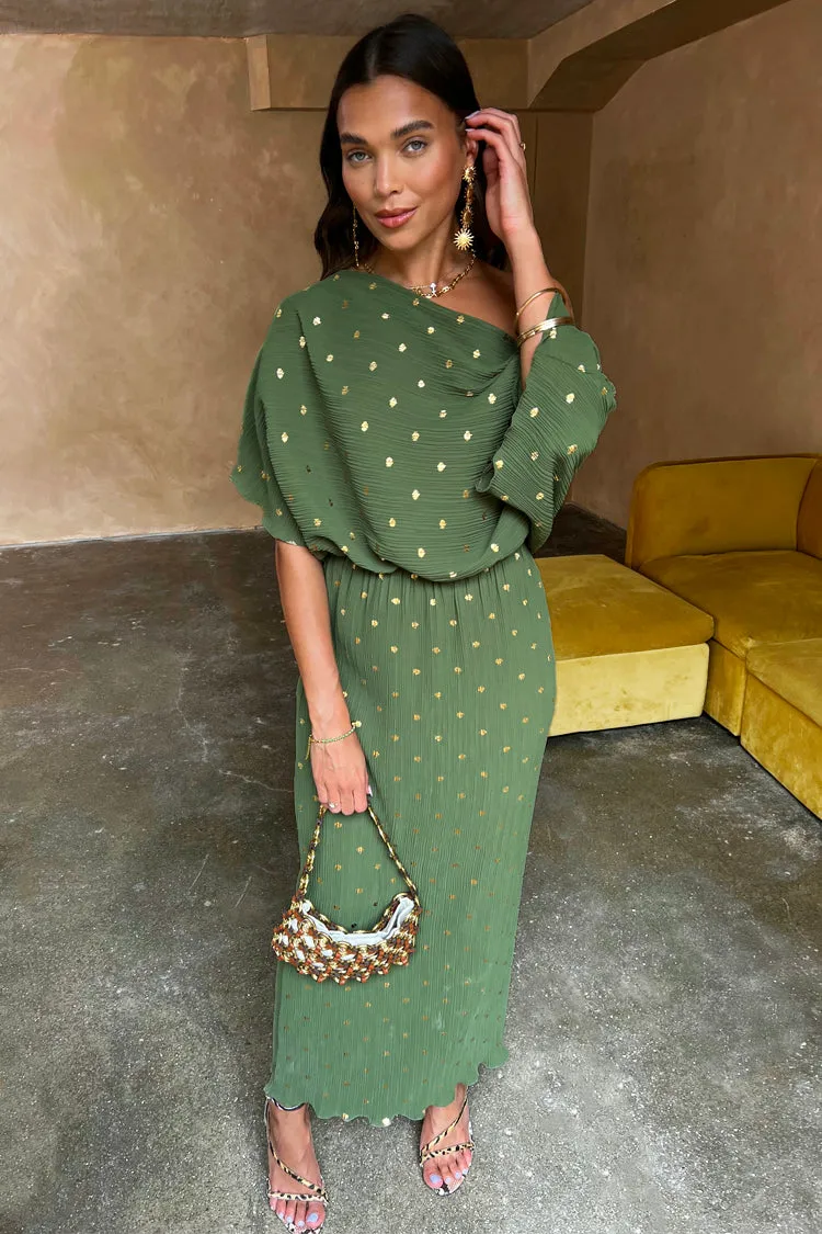 Khaki Plisse Tilly Dress