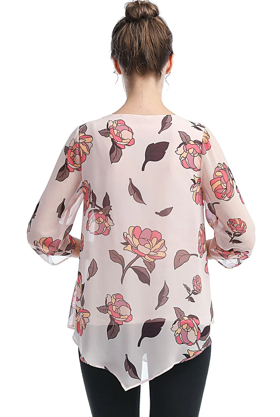 Kimi   Kai Maternity "Pru" Nursing Layered Ruched-Sleeve Blouse