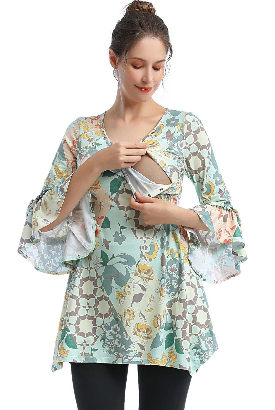Kimi   Kai Maternity "Sue" Nursing A-Line Tunic