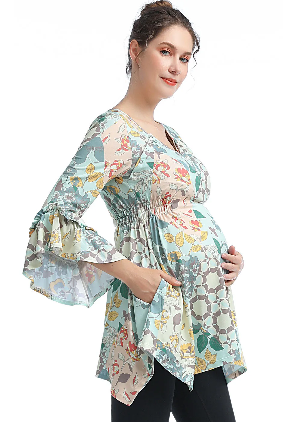 Kimi   Kai Maternity "Sue" Nursing A-Line Tunic