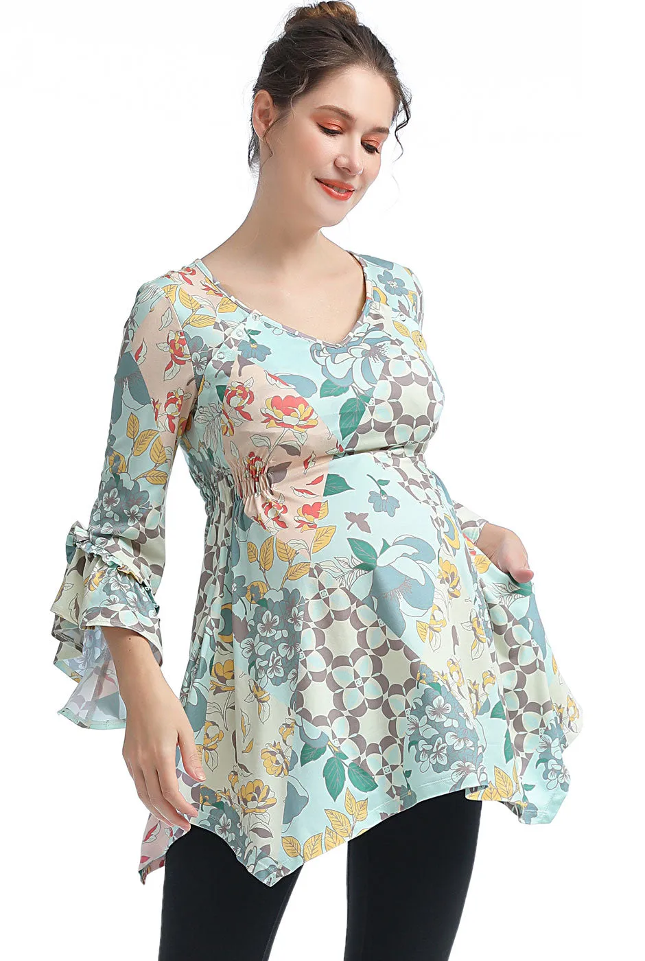 Kimi   Kai Maternity "Sue" Nursing A-Line Tunic