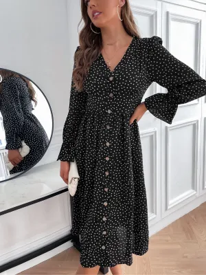 Korba Spot Dress - Black