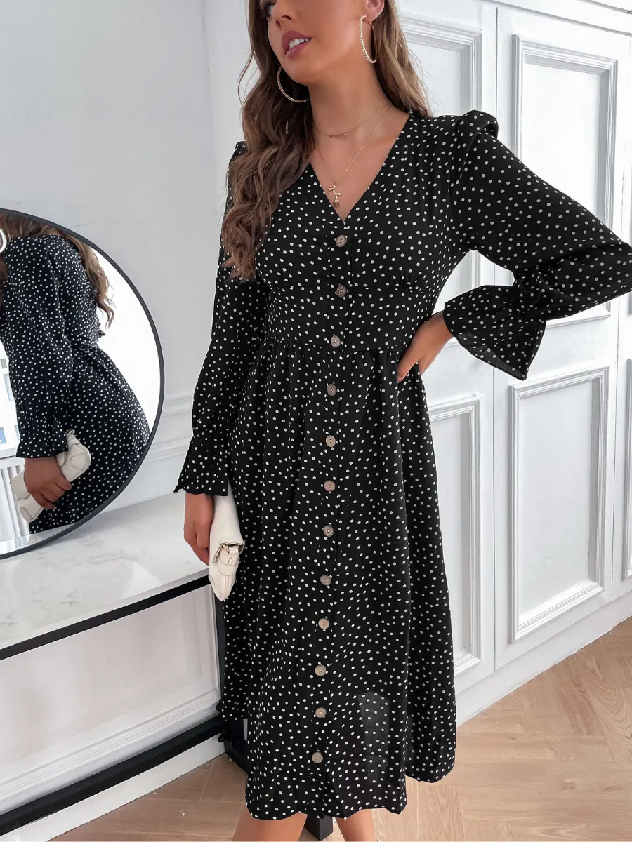 Korba Spot Dress - Black