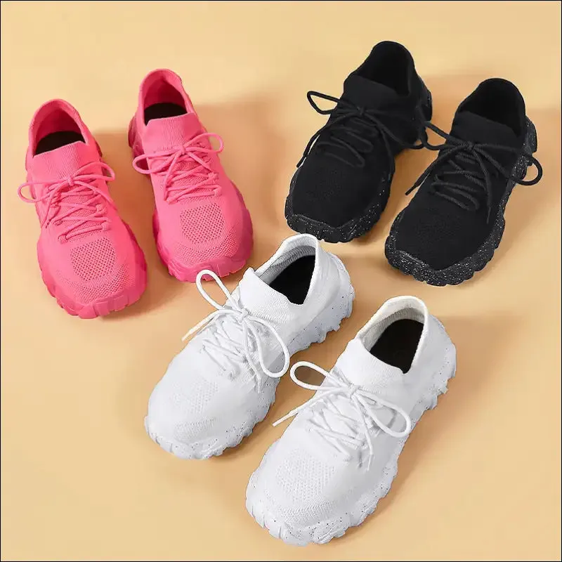 Lace Up Mesh Breathable Athletic Shoes for Trendy Women