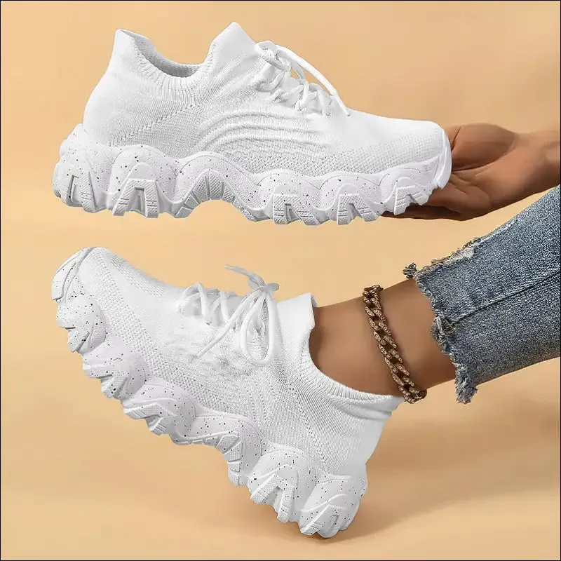Lace Up Mesh Breathable Athletic Shoes for Trendy Women
