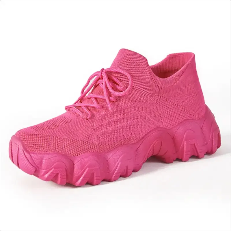 Lace Up Mesh Breathable Athletic Shoes for Trendy Women
