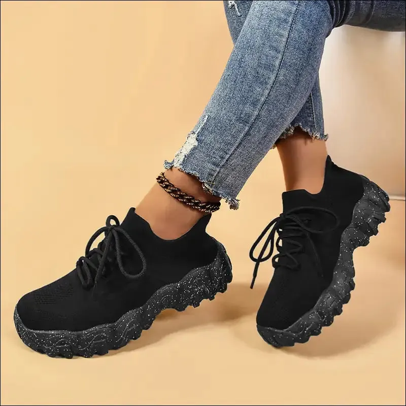 Lace Up Mesh Breathable Athletic Shoes for Trendy Women