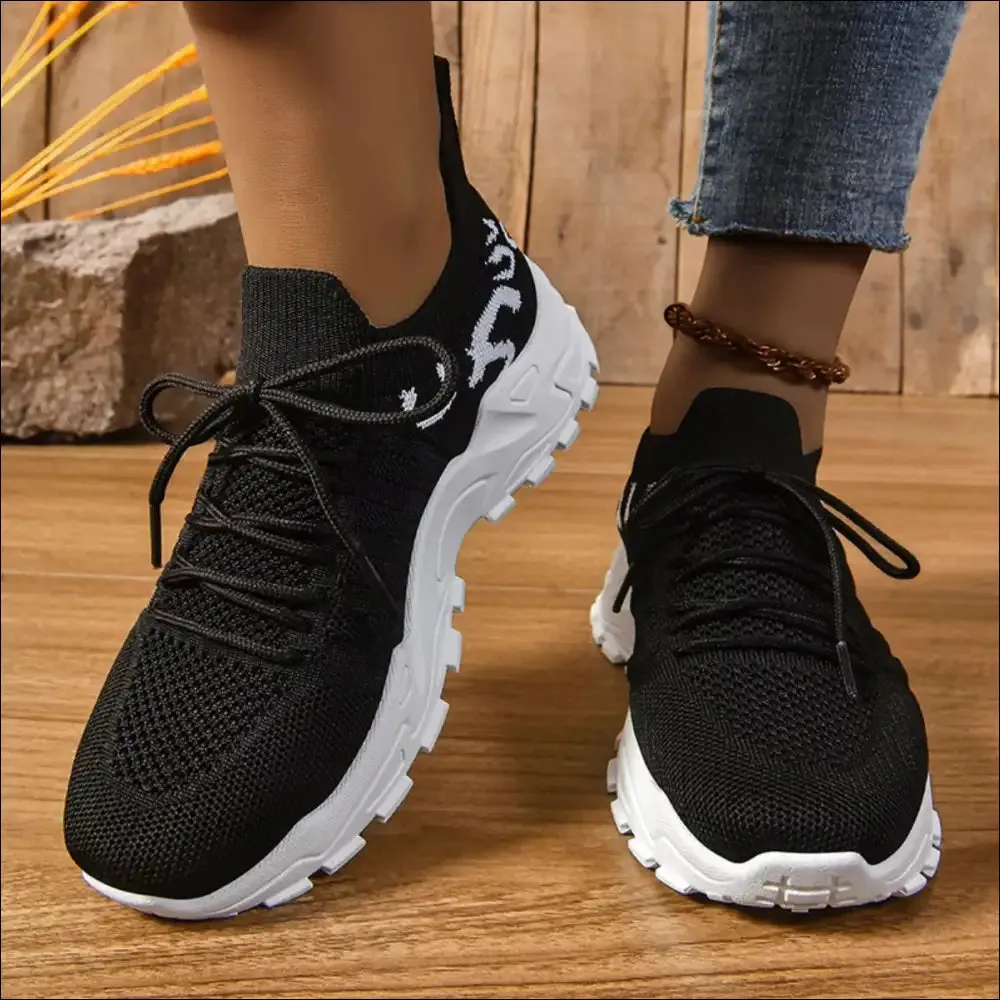 Lace Up Mesh Breathable Athletic Shoes