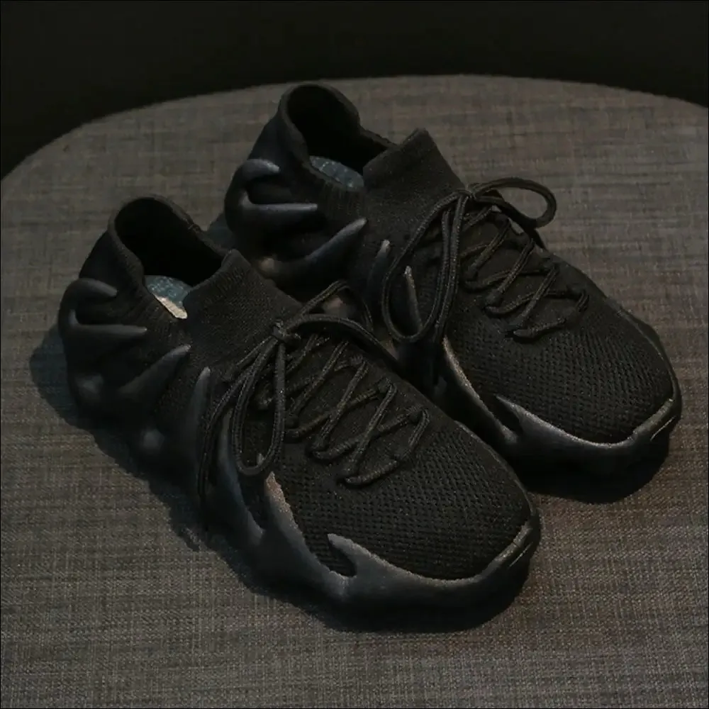 Lace Up Round Toe Mesh Athletic Sneakers