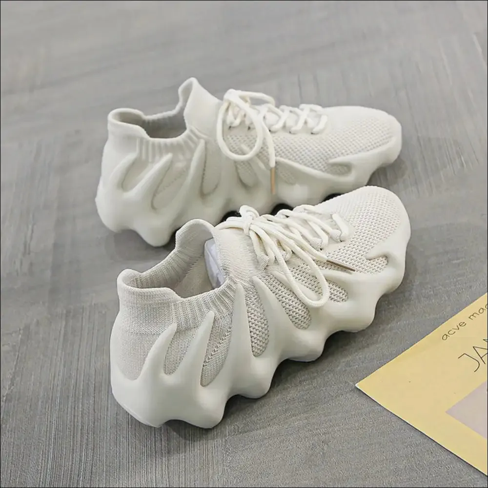 Lace Up Round Toe Mesh Athletic Sneakers