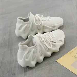 Lace Up Round Toe Mesh Athletic Sneakers