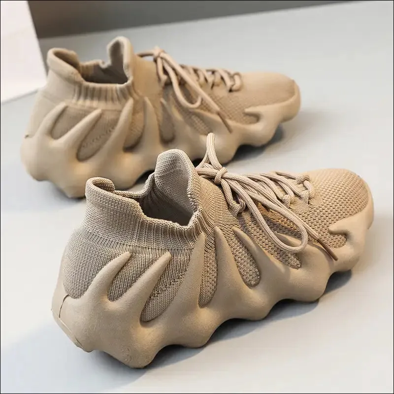 Lace Up Round Toe Mesh Athletic Sneakers
