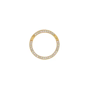 Large Diamond Pave Round Charm Connector Clasp 14K
