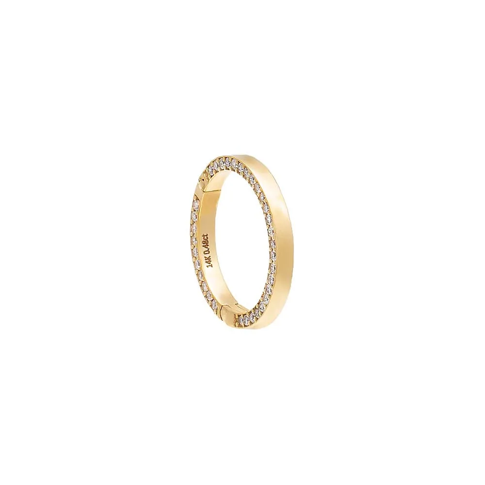 Large Diamond Pave Round Charm Connector Clasp 14K