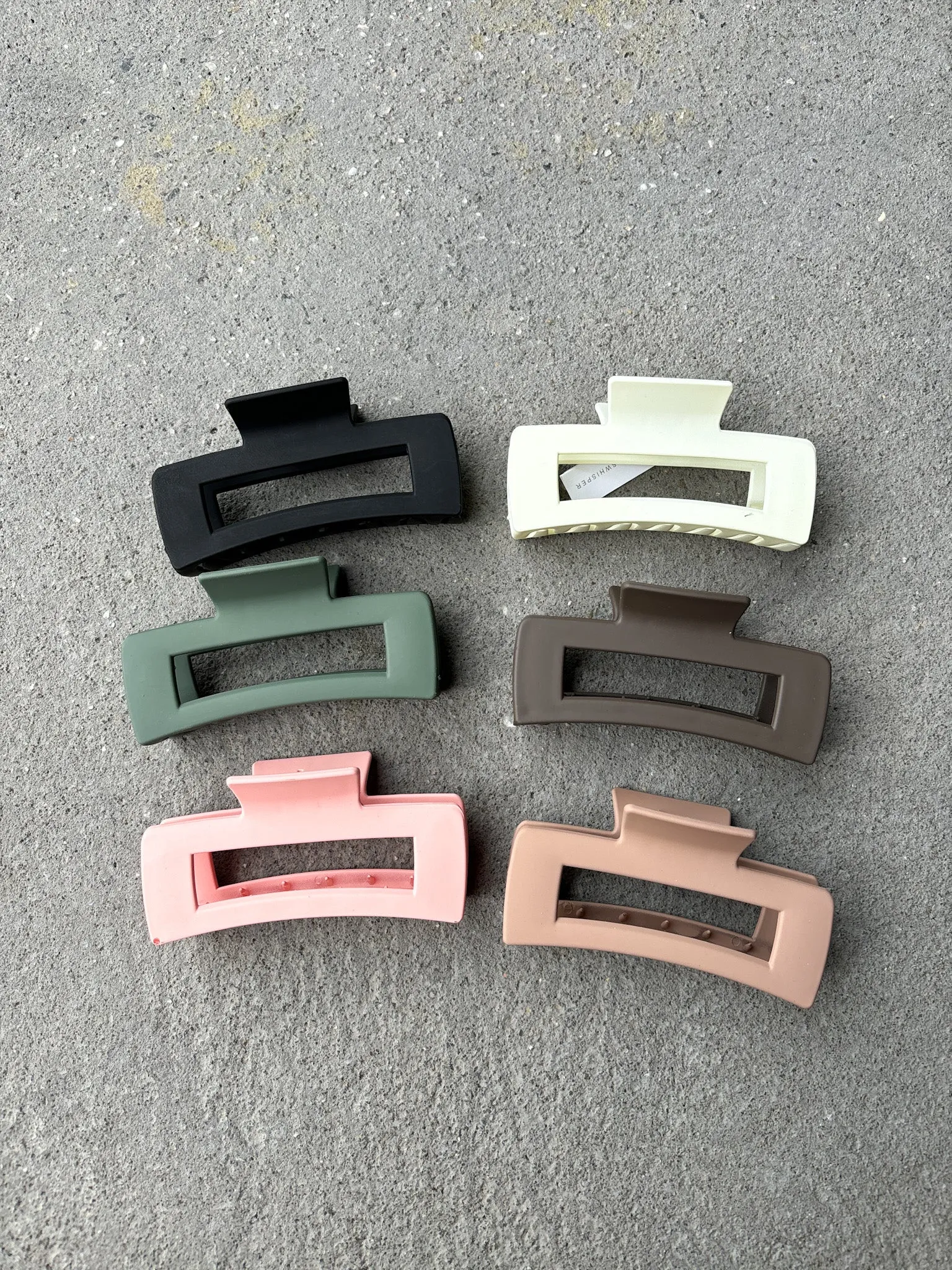 Large Matte Rectangular Claw Clip (6col)