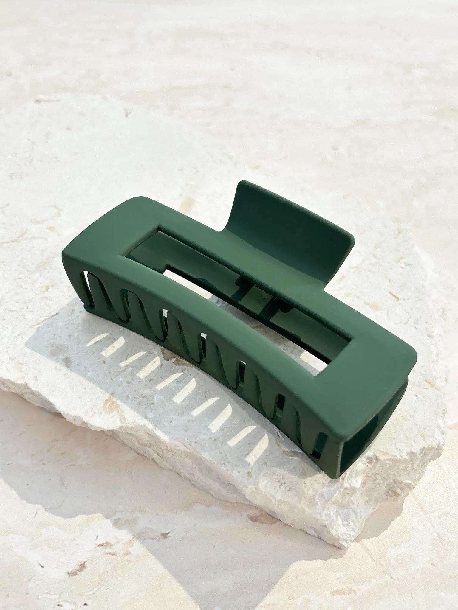 Large Matte Rectangular Claw Clip (6col)