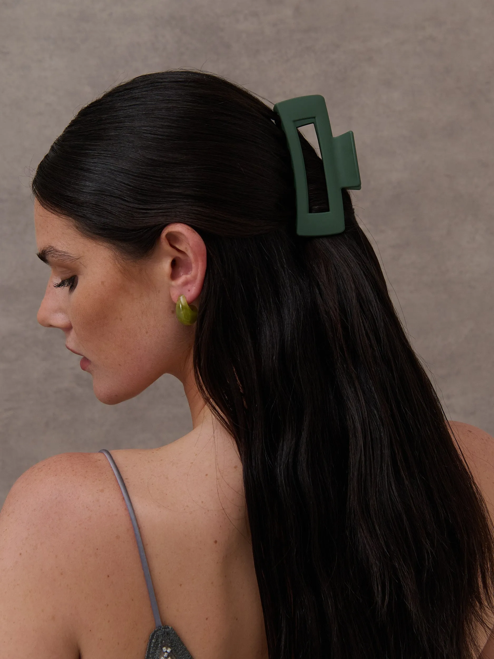 Large Matte Rectangular Claw Clip (6col)