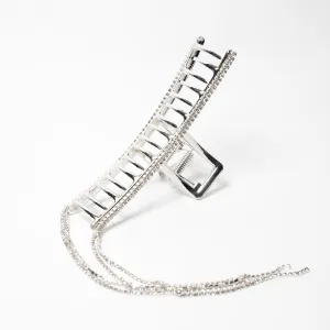 Large Metal Silver Claw with Tassels