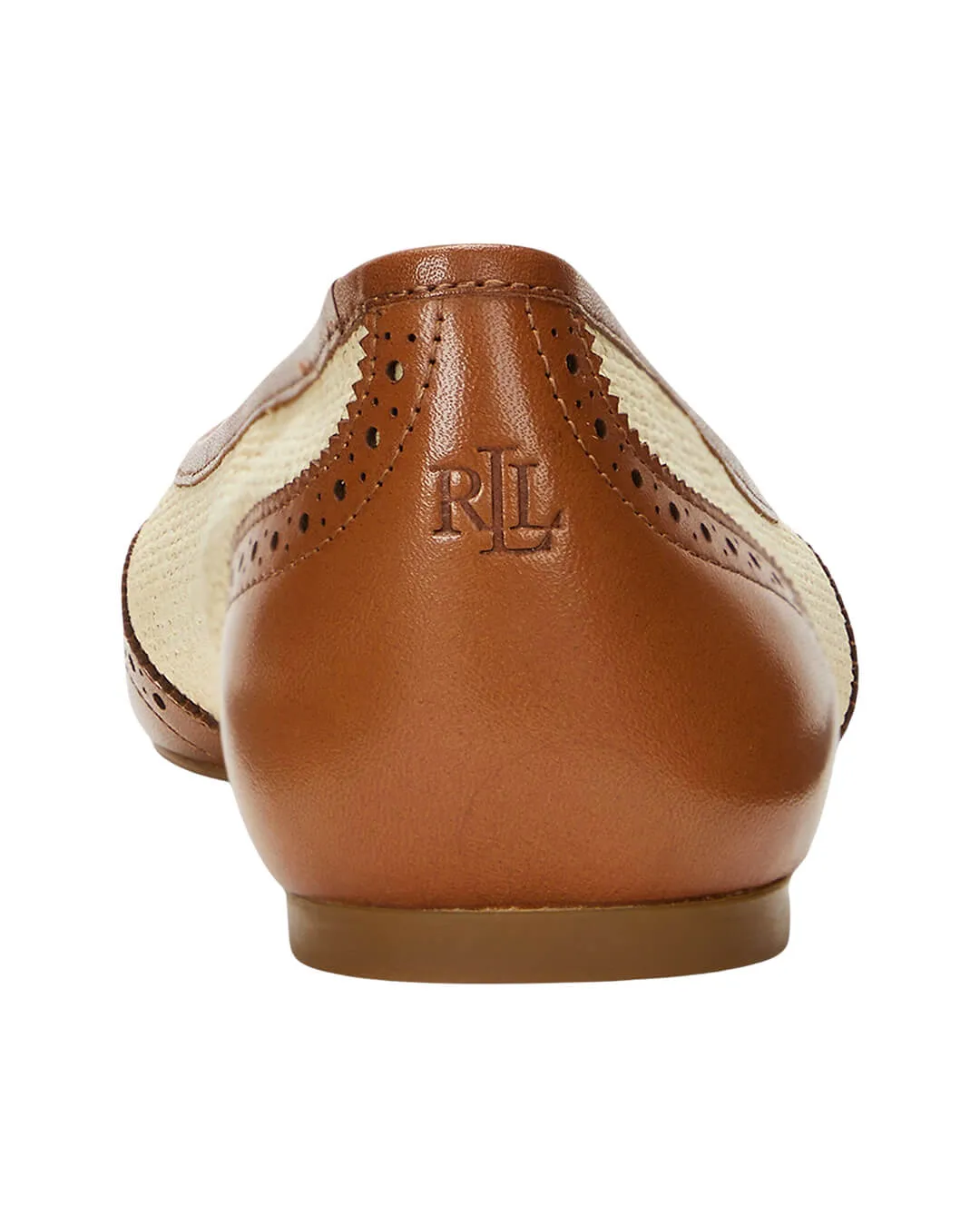 Lauren by Ralph Lauren Beige/Khaki Jayna Wingtip Flats Ballet