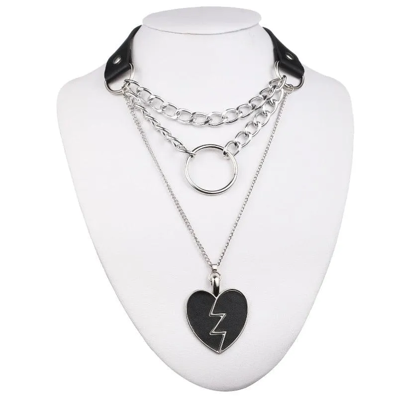 Layered Chain necklace choker collar