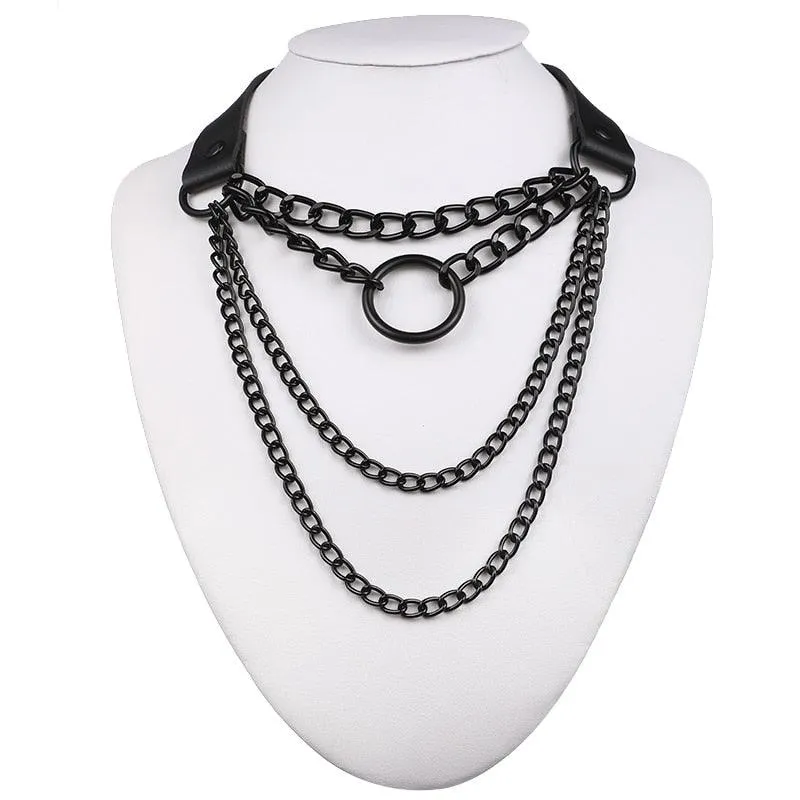 Layered Chain necklace choker collar
